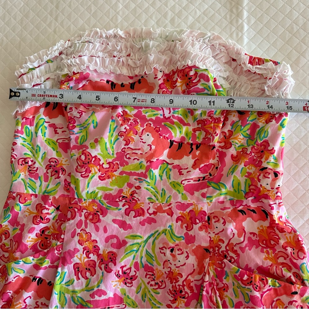Lilly Pulitzer Ferra Strapless Dress Call Me Kitty Cat Size 8 - Picture 10 of 13